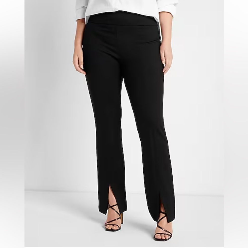 Express Columnist High Waisted Front Vent Straight Pants NEW black XL